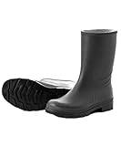 Scheibler Gummistiefel Herren Halbhoch - Arbeits-Stiefel Herren wasserdicht - Regenstiefel mit rutschfester Sohle - Rain Boots Men aus PVC - Gummi-Stiefeletten Herren schmale Passform - schwarz