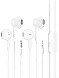 Kopfhörer Earphones Stereo 3.5mm Jack Kopfhörer Earphones kompatibel mit iPhones 6 6s Plus iPods ipad Huawei samsang Huawei Android Smartphone Laptop MP3 Players 2Pack