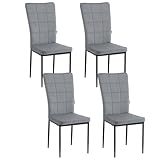 WOLTU Esszimmerstühle 4er Set, für Esszimmer Küche Wohnzimmer Büro, Küchenstühle Samt gepolstert Modern mit hoher Rückenlehne, Metallbeinen, bis 150 kg belastbar, Dunkelgrau