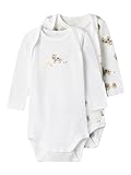NAME IT Unisex Nbnbody 2p Ls Farm Animals Noos, Bright White, 86