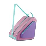 KiBcsLic Rollschuhtasche Aufbewahrungstasche Skate Tasche Transporttasche mit Atmungsaktivem Netzfach Gegen Gerüche für Die Reise Zur Eisbahn Oder Zum Skatepar, Rosa Grün
