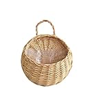 Küchenkräuter Set Wand Gewebt zum Aufhängen Hängend Handgemachter Blumenkorb Korb Terrasse Rasen & Garten Pflanzen Wasserstandsanzeiger (Beige, One Size)