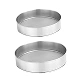 Alipis 2 Stück Edelstahl Mehlsieb Rund Feinmaschig Feines Backsieb mit Ergonomischem Handgriff für Mehl Zucker Kakaopulver Leicht zu Reinigen Kompakt für Backen und Kochen