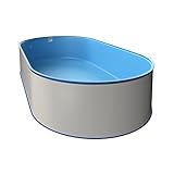 Schwimmbecken-Set in Ovalform, (L x B x T) 7,00 m x 3,50 m x 1,50 m, Made in Europe, Oval-Pool mit Edelstahlleiter, Sandfilter, Skimmer