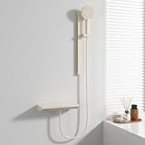 XJTNLB Wasserhahn Wandmontage Badewanne Thermostat Dusche Milch Weiß 3 Modus Wannenarmatur Wasserfall mit Brause