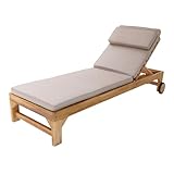 AXI Rama Gartenliege aus Teak Holz mit Kissen | Sonnenliege aus Teakholz mit Verstellbarer Rücklehne - 4 Positionen | Sonnenbett/Liege mit Rollen für Draußen/Garten