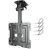 PUTORSEN 19-50 Zoll TV Deckenhalterung Klappbar, Höhenverstellbar Deckenhalterung für Fernseher, Deckenhalterung Klappbar für Flachdach oder Dachschrägen, Max Traglast 20KG, Max VESA 200x200mm
