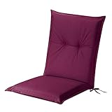 JEMIDI 1x Gartenstuhl Auflage Polster - 100% Polyester Hochlehner Stuhlauflage mit Bändern - wasserabweisend pflegeleicht - mit Schaumstofffüllung - 100x50cm