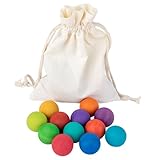 LearnLyrics Holz Regenbogen Kugeln - Lernspiel Kugeln, Bunte Zählspiel Bälle | Farben Lernen Spielzeug, Pädagogisches Sortierspiel Baby, 12 Stück Holzkugeln Mädchen Vorschule Zuhause