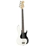 J & D PB White Anfänger E-Bass mit Split-Coil Pickup und bequemem Hals