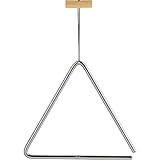 Nino Percussion Triangel mit Schlägel – Groß – Musikinstrument für Kinder ab 4 Jahren – Stahl und Holz, Natur (NINO552)