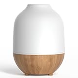 SALUBRITO Aroma Diffuser, 100ml Ultraschall Aromatherapie Diffusor für ätherische Öle, Weiß Holzmaserung Duftöl Diffuser, Kleiner Diffuser Luftbefeuchter für Zuhause Büro Yoga, Geschenk für Frauen