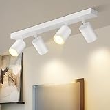 Glitzerlife Deckenstrahler 4 Flammig Deckenlampe Wohnzimmer - Weiss Deckenleuchte Modern GU10 Deckenspot Schwenkbar 350° MAX.25W Küchenlampe Spot für Schlafzimmer Küche Flur (ohne Leuchtmittel)
