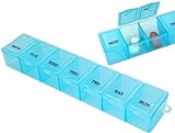 CHPN - Pill -box - Medizinbox - PILLENBOX - 7 Tage -7 -vaks - Medizinbox - Arzneimittel sparen - Urlaubszubehör - Universal - Compact - Blau