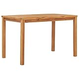 LAPOOH Garten-Esstisch, Tisch Garten, Balkontisch, Mehrzwecktisch, Buffettisch, Biertisch, Bierzelttisch, Flohmarkttisch, 120x70x77 cm Teak Massivholz