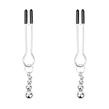 1 Paar Nippelklemme für Frauen Männer, Einstellbar Nippelklemmen mit Gewicht Kugeln, Silver Nipple Clamps Nippel Klemmen Spielzeug Nippelklemmen Paar Spielzeug Zubehör