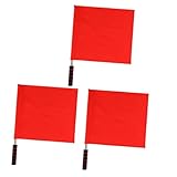 Kisangel 3 Stück Signalflaggen aus Rot Warnflaggen für Verkehr und Sport Schiedsrichter Fahnen für Linienrichter und Rennen Robuste und Langlebige Markierungsfahnen für Fußball und Outdoor