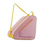KiBcsLic Skate Tasche, Rollschuh Tragetasche mit Verstellbarem Schultergurt, Nylon Eislauftasche für Teenager, Rosa