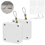 DODUOS 2 Stück Automatischer Türschließer, Weiß Automatische Türschließer mit Tunnelzug, Türschließer Ohne Bohren, Automatischer Türöffner Türschließer Innentür für Home Offices Eingesetzt