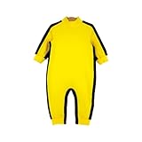 Baby Langarm Wickelbody, 1 Stück, Junge Mädchen Strampler, Bruce Lees Kampfanzug, Baby-Strampler, Fun Baby Lustig Geschenke Geburt Babykleidung, Gelb, 73CM, 6-12 Monate
