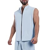 Duohropke Leichte Softshell-Weste für Herren Atmungsaktiv Weste mit Reißverschluss Frühling Sommer Sportlicher Schnit Weste Classic Stehkragen Freizeitweste