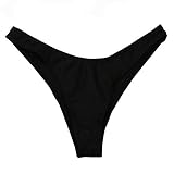 Damen Bikini Hose Tanga Bikinihose Brazilian Style Muster String Bikini Hotpants High Waist Sexy Bauchweg Tanga Bikini Slip Strandbikinis Brazilian Bikini Hose Damen Schwarz Sexy Bikini Slip