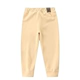 UIFLQXX Baby-Hose für Jungen und Mädchen, Baumwolle, dick, gefüttert, Freizeithose, Winterhose, Damenhose, gelb, 5-6 Jahre