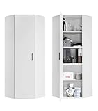 mokebo® Eckschrank in Weiß aus Holz 'Der Lange', Aktenschrank & Mehrzweckschrank für Flur oder Büro in 64x180x64 cm (B/H/T), auch als Aktenschrank, Allzweckschrank oder Haushaltsschrank