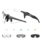 SCVCN Selbsttönend Photochromatische Fahrradbrille Herren Damen Sportsonnenbrille Klar Radsport Radfahren MTB Laufen Radbrille Volleyball Tennis Autofahren Angeln Softball Bergsteigen 01 Schwarz
