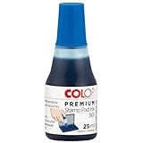 COLOP Premium Stempel-Farbe 801 blau, auf Wasserbasis, dermatologisch getestet, 25 ml Fläschchen