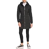 Calvin Klein Damen Long Light-Weight Puffer Jacket Daunenmantel, Leichtes Schwarz, L