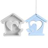 Silikonform Ostern, Silikonform Vogel Anhänger Silikonformen Gießformen Ostern Gießform Vogel mit Herz Haus Gießformen Silikon Epoxidharz Formen Anhänger Silikon Gießform Ostern (A)