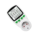 Homoyoyo Messbuchse stromverbrauchsmesser wattmeter strommessgeräte Steckdosenleistungsmesser electricity meter strommessung Watt Stromverbrauch Monitor Stromzähler Stecker Abs Weiß