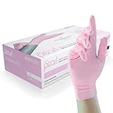 UNIGLOVES Pink Pearl Nitril-Untersuchungshandschuhe - vielseitig einsetzbar, puderfreie und latexfreie Einweghandschuhe - Box mit 100 Handschuhen, Rosa, Mittel (GP0053)
