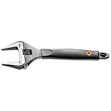 Neo Tools Schraubenschlüssel verstellbar | Backenverstellbereich 0-50 mm | Länge: 250 mm | Rohrzange & Rollgabelschlüssel aus Chrom-Vanadium Stahl | Ergonomischer Gummi Griff