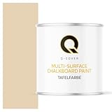 Q-COVER Tafelfarbe matt | Hellelfenbein RAL 1015 | 2,5L | Kreidefarbe für Möbel, Holz, Wände, Metall