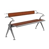ZZlei2yu-12 Gartenbank für Garten Park-Außenstahlbank, Holzdoppelstuhl, Gartenterrassen-Lounge-Sitz mit Rückenlehne Gartenmöbel Bänke(Groß)