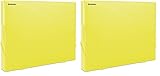 DONAU 8545002PL-11 Sammelbox Dokumentenbox Heft-Box mit Eckspanner Gummis, aus Kunststoff/PP 700μm Gelb-Transparent für DIN A4| Rückenbreite 30mm| Zusammenklappbare Seitenflügel| für Büro und Schule