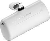 Kuulaa Power Bank USB C 4500mAh, Mini Externer Akku, Schnelles Aufladen USB C Powerbank ohne Kabel, klein Aber stark Handy Tragbares Ladegeräte Kompatibel mit Samsung, Huawei, USB C-Handys (Weiß)