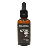 Alucia Organics Baobab Öl aus kontrolliert biologischem Anbau – rein, natürlich, kaltgepresst, zertifiziert biologisch, vegan, tierversuchsfrei, für Haut, Gesicht, Körper, Haare, Massage (50ml)