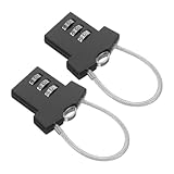 DIKACA 2 Stück Zahlenschloss Kabelschloss aus Zinklegierung Robustes Schlüsselloses Vorhängeschloss für Schließfächer Koffer Rucksäcke Fitnessstudio und Outdoor Einfach zu Bedienen