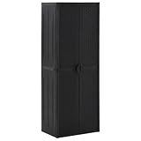 Wohnschränke & Aufbewahrung, Aufbewahrungsschränke & Schließfächer, Gartenschrank, schwarz, 65 x 45 x 172 cm, PP-Rattan