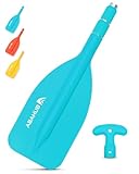 Abahub 1PCS Teleskop Paddel 53-106cm Stechpaddel Notfall Paddel mit T-Griff Leichte Ruder Mini Hilfspaddel Teleskopierbar Aluminiumschaft für Kanufahren Kajkak Schlauchboot, Blau