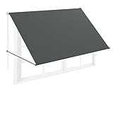 FIVMEN Fallarmmarkise Markise Einziehbar mit Kordel und Aluminium Stützstange Balkonmarkise Sonnenmarkise Sonnenschutz für Fenster Terrasse Balkon 150x145 cm, Anthrazit