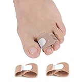 Hammerzehen-Glätteisen, Hammerzehenschienen, gepolsterte Bandagen zur Korrektur von Hammerzehen, gebrochenen Zehen, krummen Zehen und überlappenden Zehen, PEDIMEND (2 Stück, Beige)