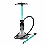 Adina Hookah Motion Shisha | 58 cm Edelstahl & Epoxidharz | über 20 Blow-Off Varianten | Glas Bowl | 2 Tauchrohre | Farbe: Black/Mint oder Black/Black (Black/Mint)