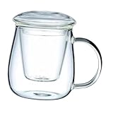 TOYANDONA Hitzebeständiger Glas teebecher mit Breiter Öffnung und Dickwandigem Design für Büro und Zuhause Transparentes Teesieb Geeignet für Verschiedene Teesorten Einfach zu Verwenden und
