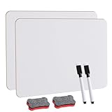CRESZZLE 2er-Pack Kleines Whiteboard,whiteboard set - 8,2x11,8 Zoll Doppelseitige Mini Whiteboard mit 2 Stiften und 2 Radiergummis, Tragbare, Whiteboards für Schüler, Klassenzimmer, Zuhause und Büro.