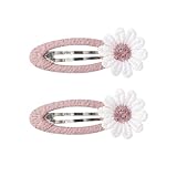 Kinder-Haarspangen, Stoff-Haarspangen, Haarnadel, hübsche Blumen-Haarspange, niedlicher Stoff, Haarschmuck für Mädchen, 2 Stück