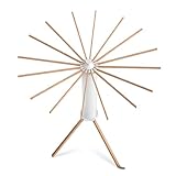 LILIIN Dreibein Wäscheständer Stativ Kleidung Faltbar Trockengestell Turmwäscheständer Wäscheturm Ideal für Balkon Wohnzimmer Wäscheraum Badezimmer, 119x110cm (Holz)